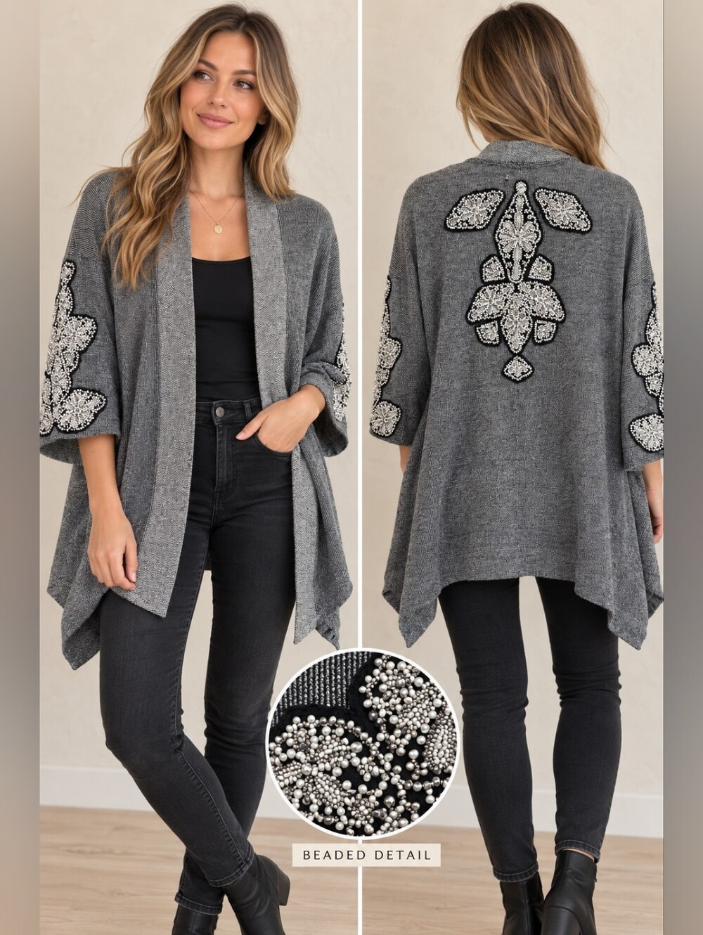 Ecoté Urban Outfitters Beaded Duster Cardigan